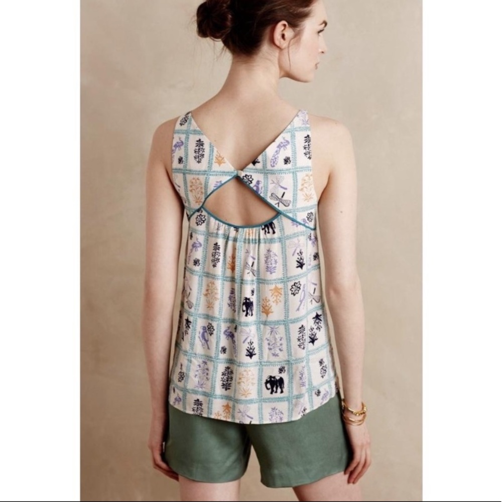 Maeve Anthropology sleeveless botanical animal top